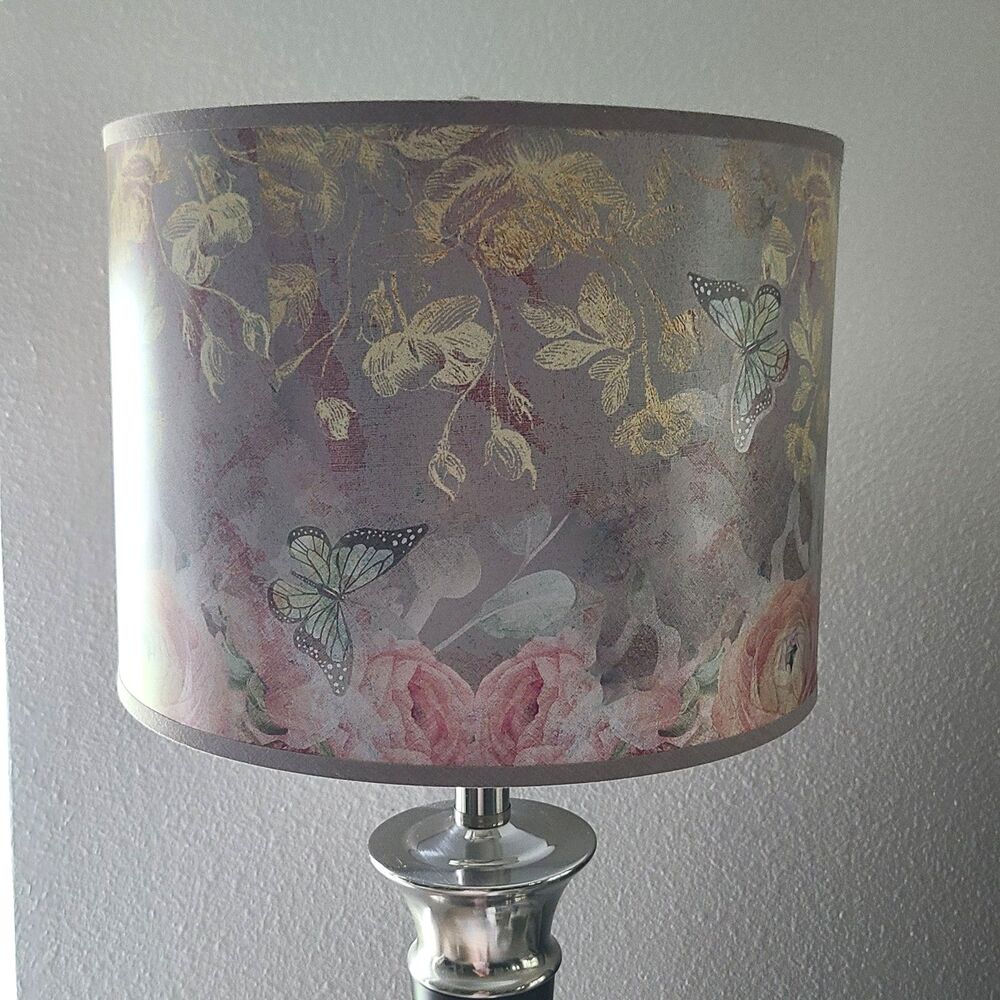 Royal Designs Modern Decorative Handmade Butterfly Garden Hardback lamp Shade